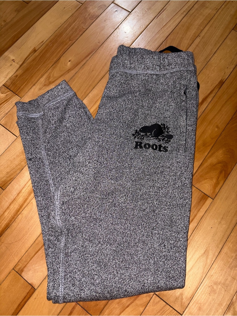 Roots Gray Heather Joggers with Black Logo